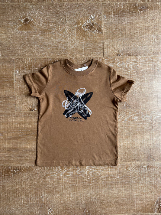 Octopus Surf Toddler Tee - Black Boards