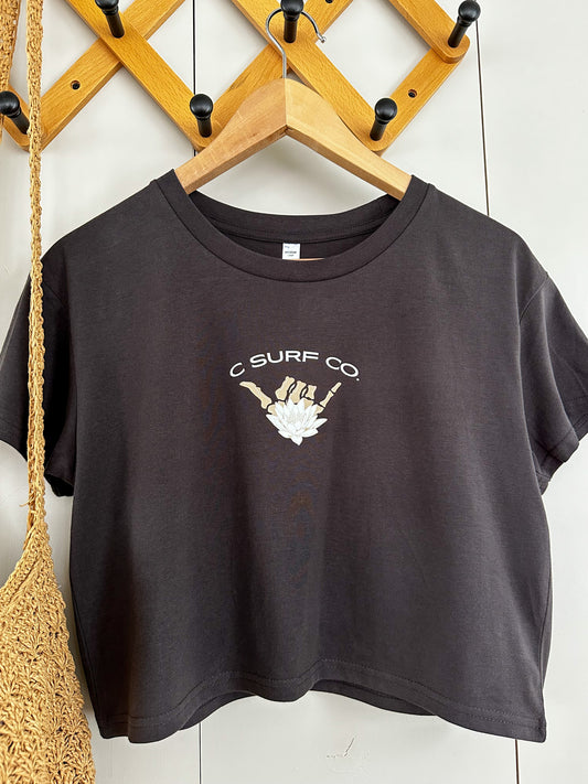 Lotus Shaka Crop Top - Coal